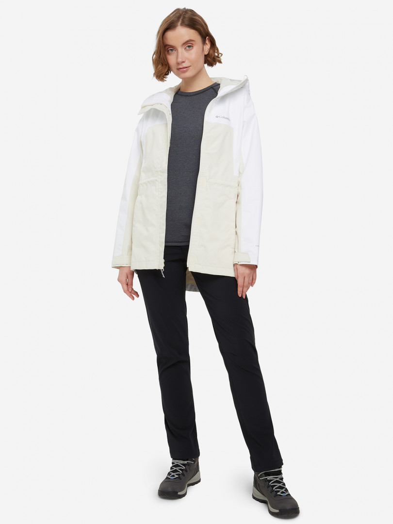 фото Куртка мембранная женская columbia hikebound long jacket, бежевый