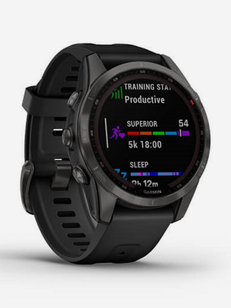 Часы Garmin Fenix 7S Sapphire Solar, титановый угольно-серый, сапфировое стекло Power Sapphire с технологией солнечной зарядки 010-02539-25