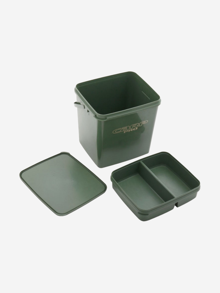 Ведро с лотком и крышкой прямоугольное пластиковое CARP PRO 10л