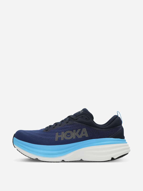 Кроссовки мужские Hoka One One Bondi 8 голубой/оранжевый/белый цвет — купить за 16799 руб. со скидкой 40 %, отзывы в интернет-магазине Спортмастер