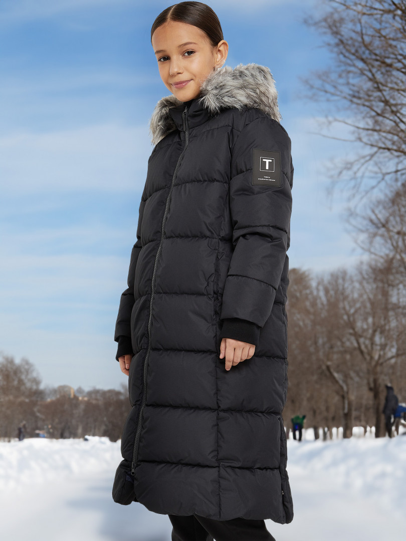 Пальто утепленное для девочек Tokka Tribe Orlov, Черный