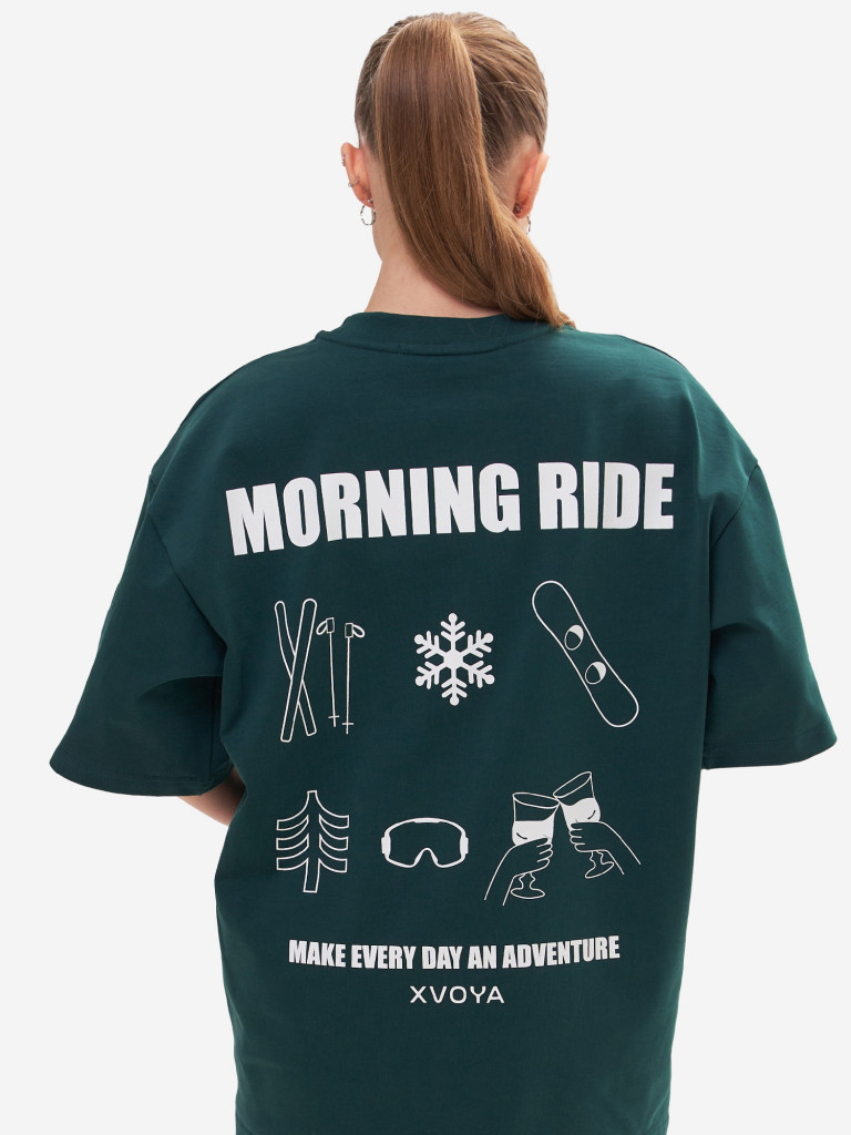 Футболка женская Morning Ride XVOYA темно-зеленая