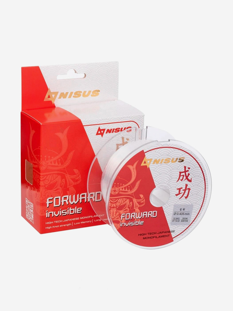 Леска для рыбалки Nisus FORWARD Invisible Nylon 0,405мм, 300м, 12,3кг, прозрачный
