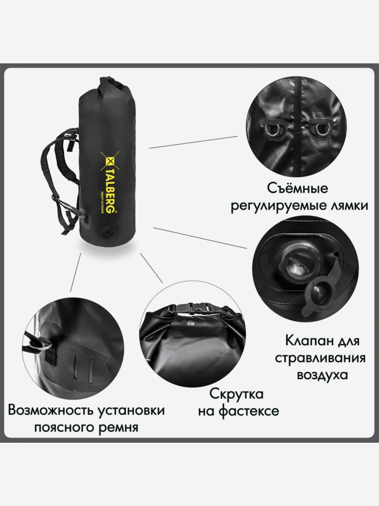 Гермомешок TALBERG DRY BAG EXT 120, черный