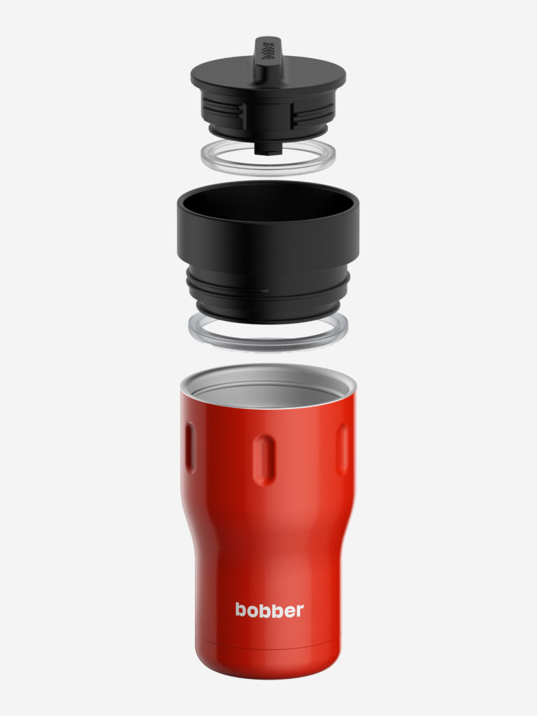 Термокружка вакуумная BOBBER Tumbler 350 мл, крышка 360, тепло до 6 часов, красный