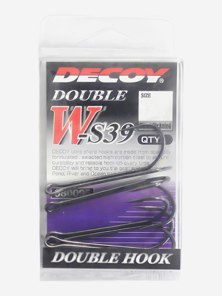 Крючок Decoy двойной W-S39 #3/0 (в упаковке 4 штуки)