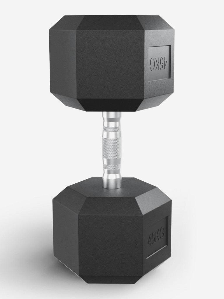 Гантель гексагональная UNIX Fit обрезиненная 45 кг