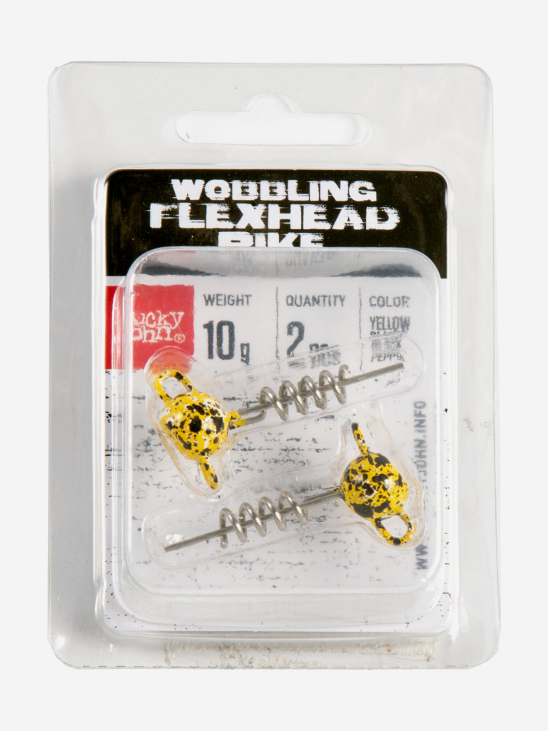 Груз-головки спираль LUCKY JOHN 3D BBS Series Wobbling Flexhead Pike весом 10г, крючок 002, набор 2шт.