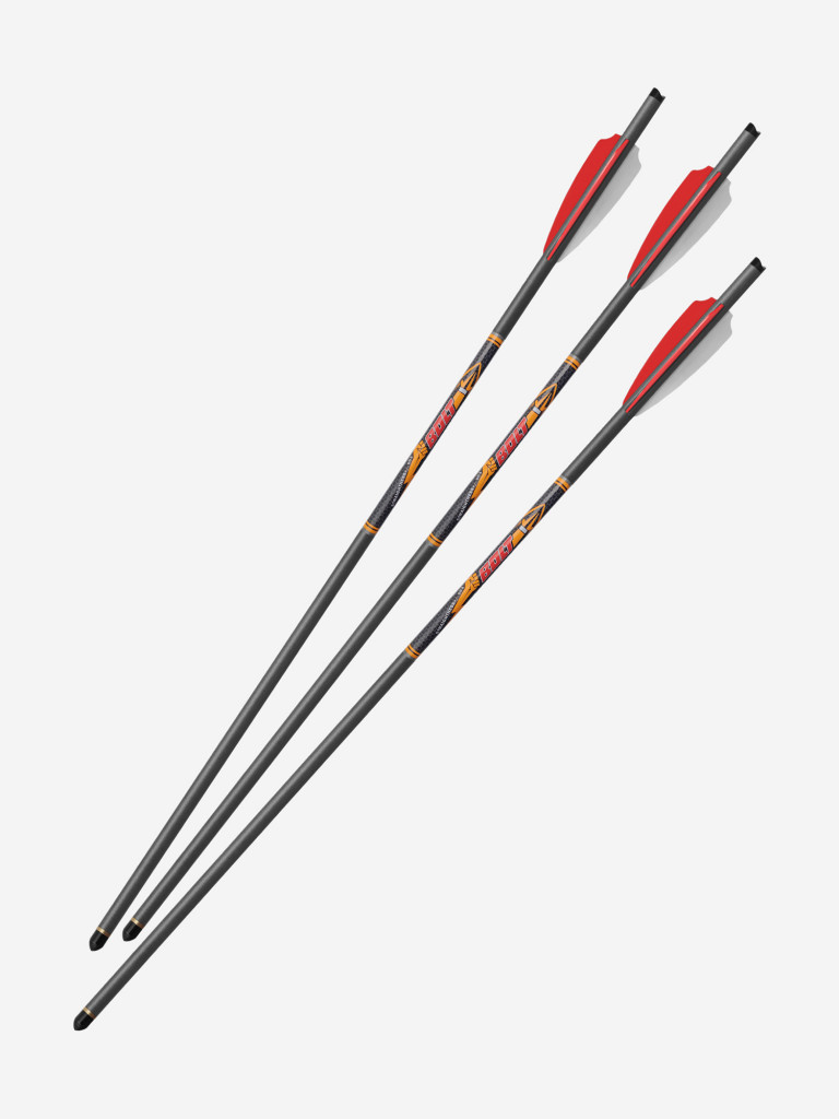 Стрела арбалетная карбоновая Centershot Bolt 22", оперение Q2i Fusion X-2 3", латунный инсерт (3шт.)
