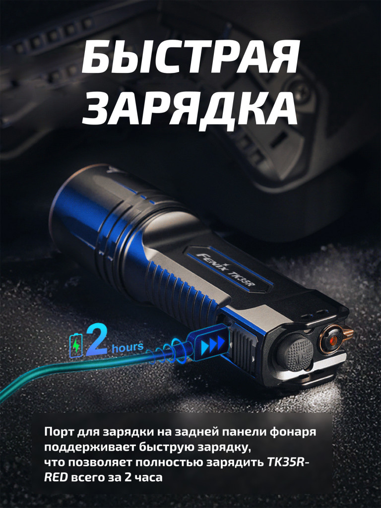 Фонарь Fenix тактический TK35R 5800 люмен с красным светом