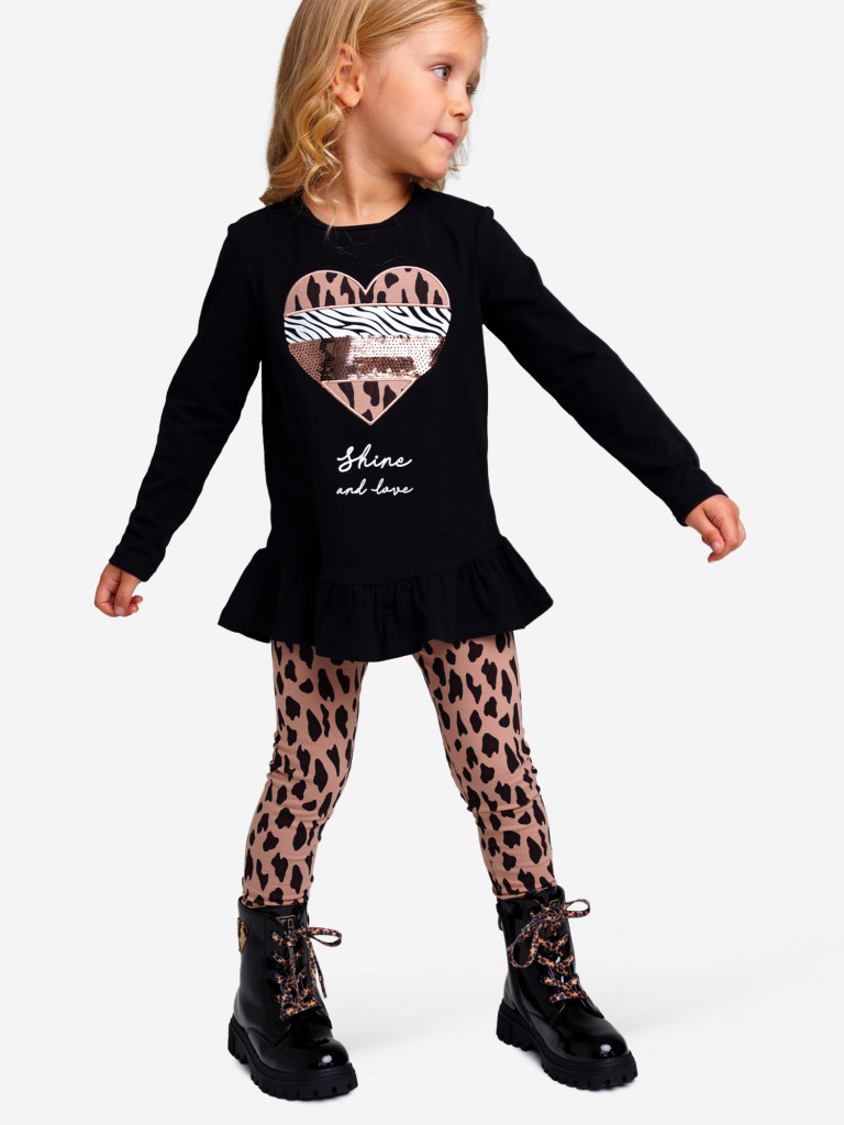 Комплект для девочки: лонгслив и легинсы PlayToday