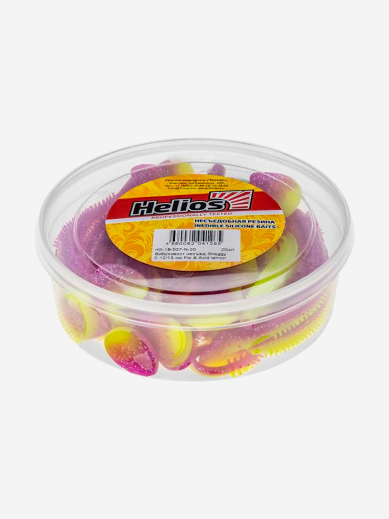 Мягкая приманка Helios Shaggy, 5,12'' / 13 см, Fio & Acid lemon, 20 шт (HS-18-027-N-20)
