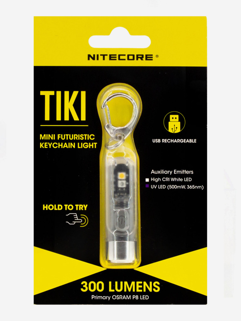 Наключный фонарь NITECORE TIKI GREY OSRAM P8 300Люмен+UV/CRI Light