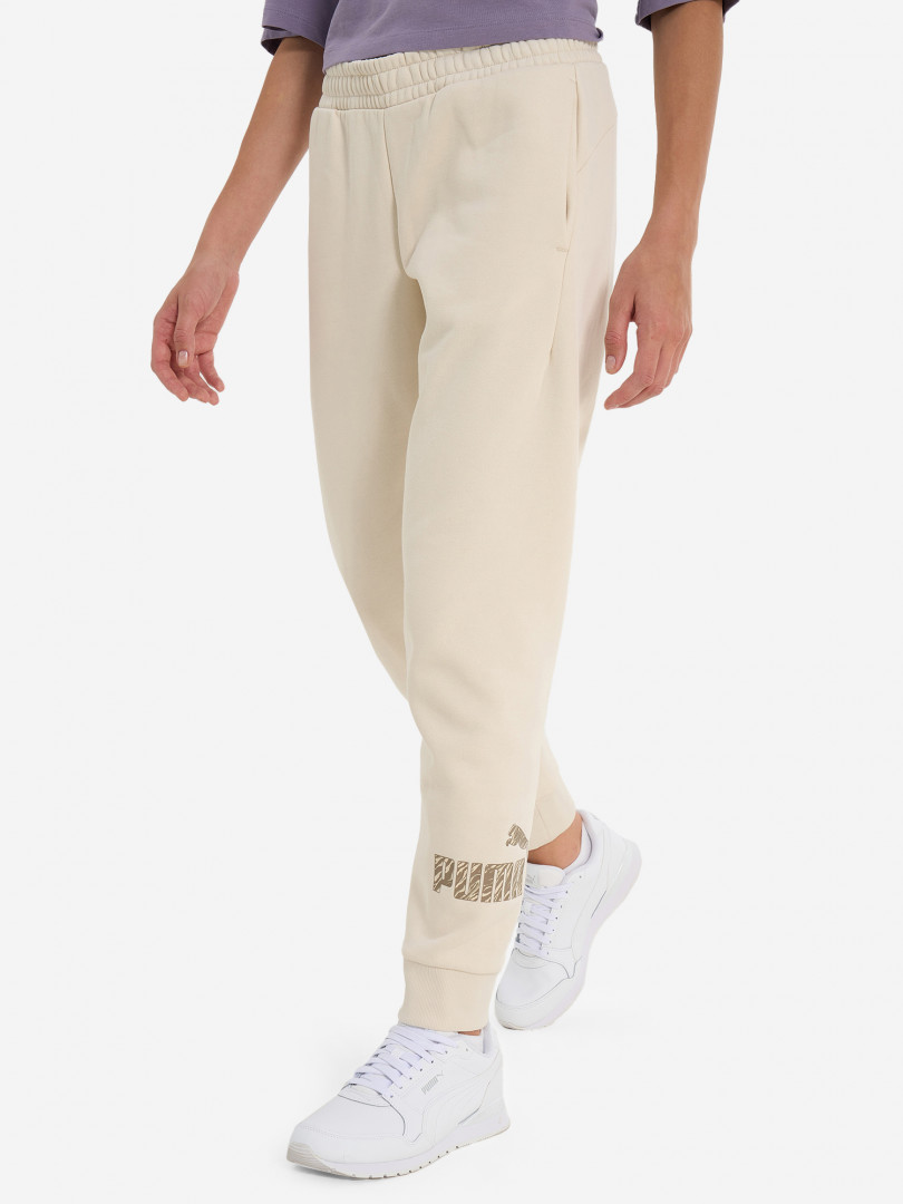 фото Брюки женские puma ess+, бежевый