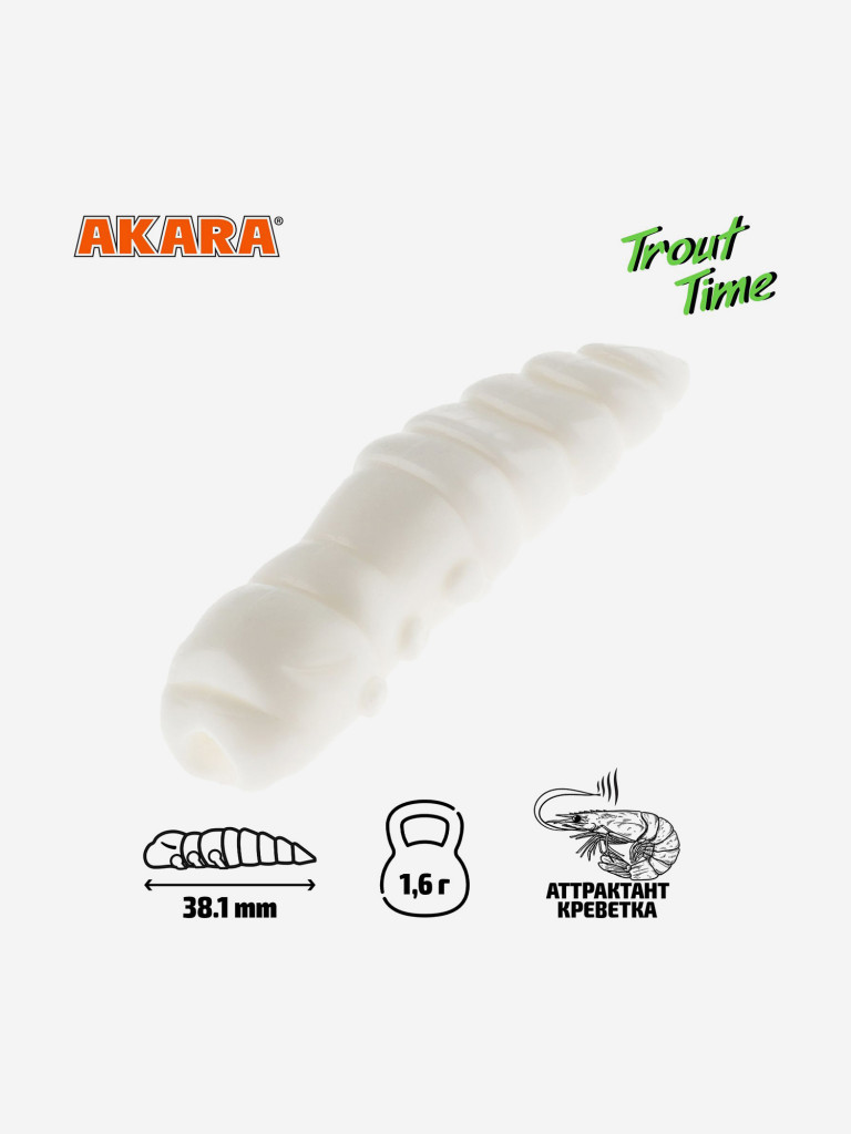 Силиконовая приманка Akara Trout Time TERMITE 1,5 Shrimp 02T (20 шт.)