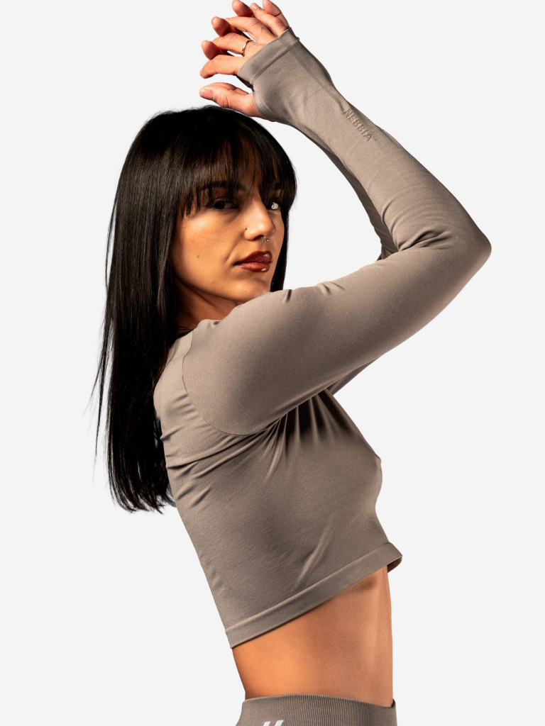 Лонгслив женский NEBBIA Seamless Long-Sleeve Top POWER 892 Light brown