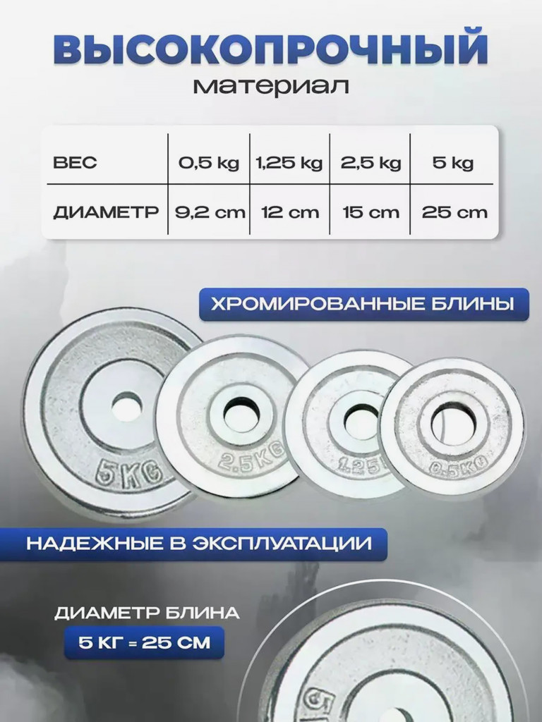 Гантели разборные Kulak в кейсе 40 кг хромированные цвет голубой