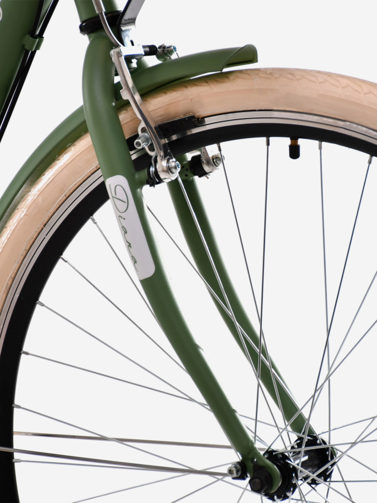 Велосипед CAPRIOLO CITY DIANA STEEL (1 X 6), рама сталь 18'', колёса 28'' (зелёно-оливковый (матовый))