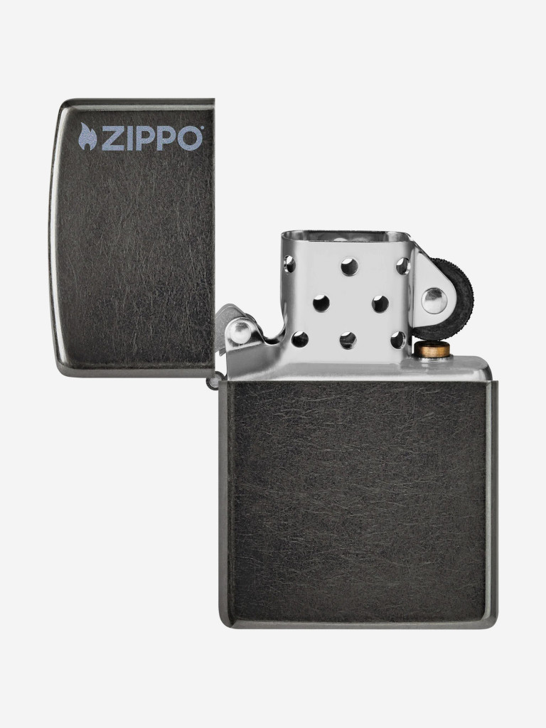 Зажигалка бензиновая ветроустойчивая Zippo Logo Gray Dusk