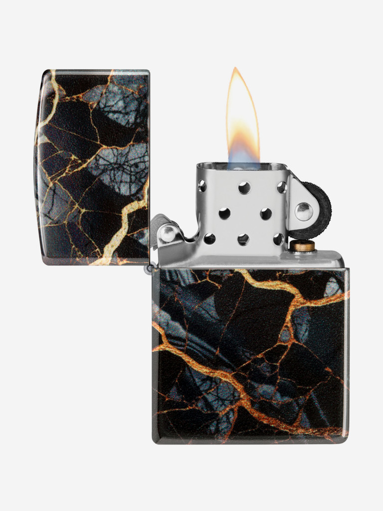 Зажигалка бензиновая ветроустойчивая Zippo Fusion Marble Design 540 Tumbled Chrome