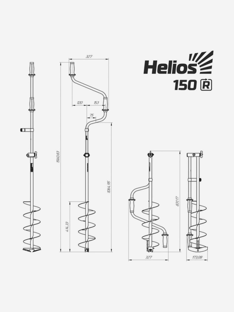 Ледобур Helios HS-150DR правое вращение (LH-150RD)
