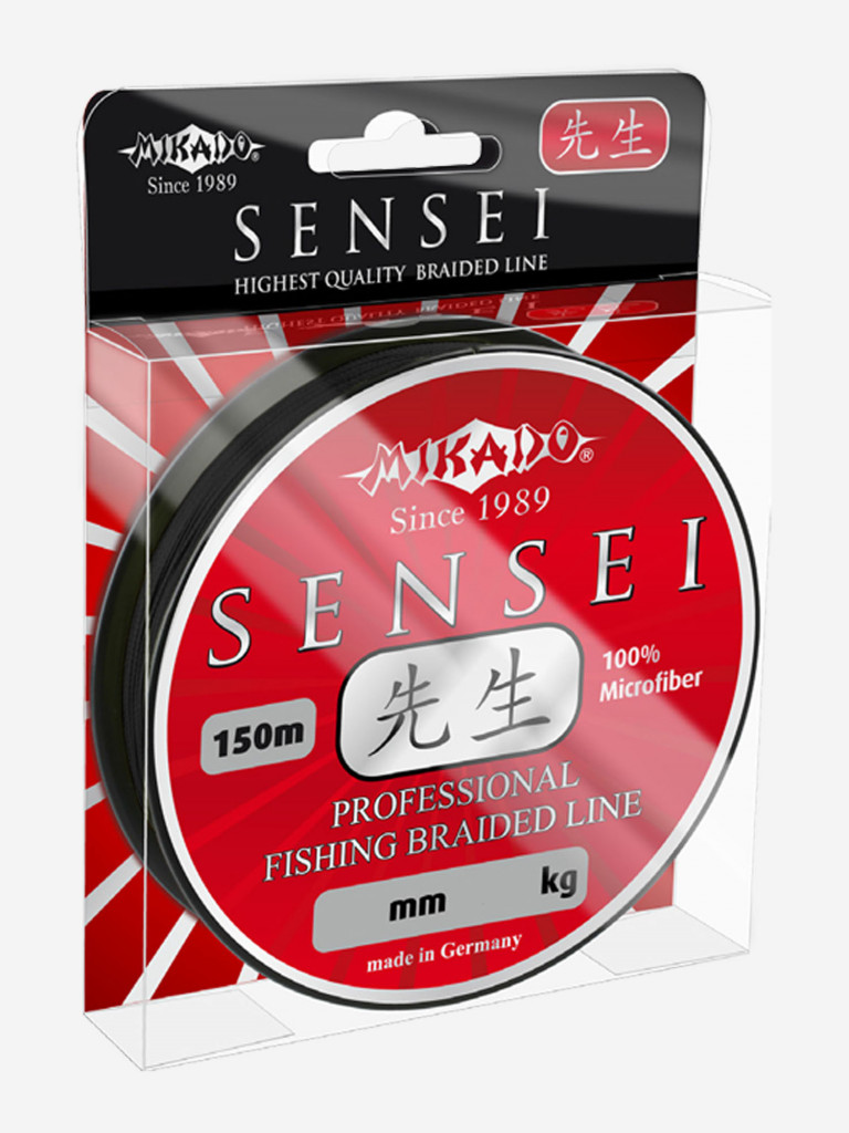 Плетеный шнур Mikado SENSEI 0,24 black (150 м) - 20.10 кг.