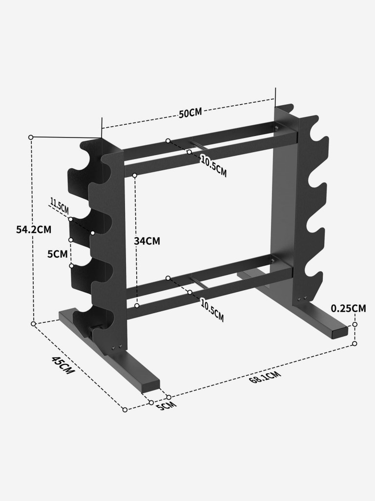 Стойка для гантелей PROIRON Компакт, металлическая, 68х45х54 см