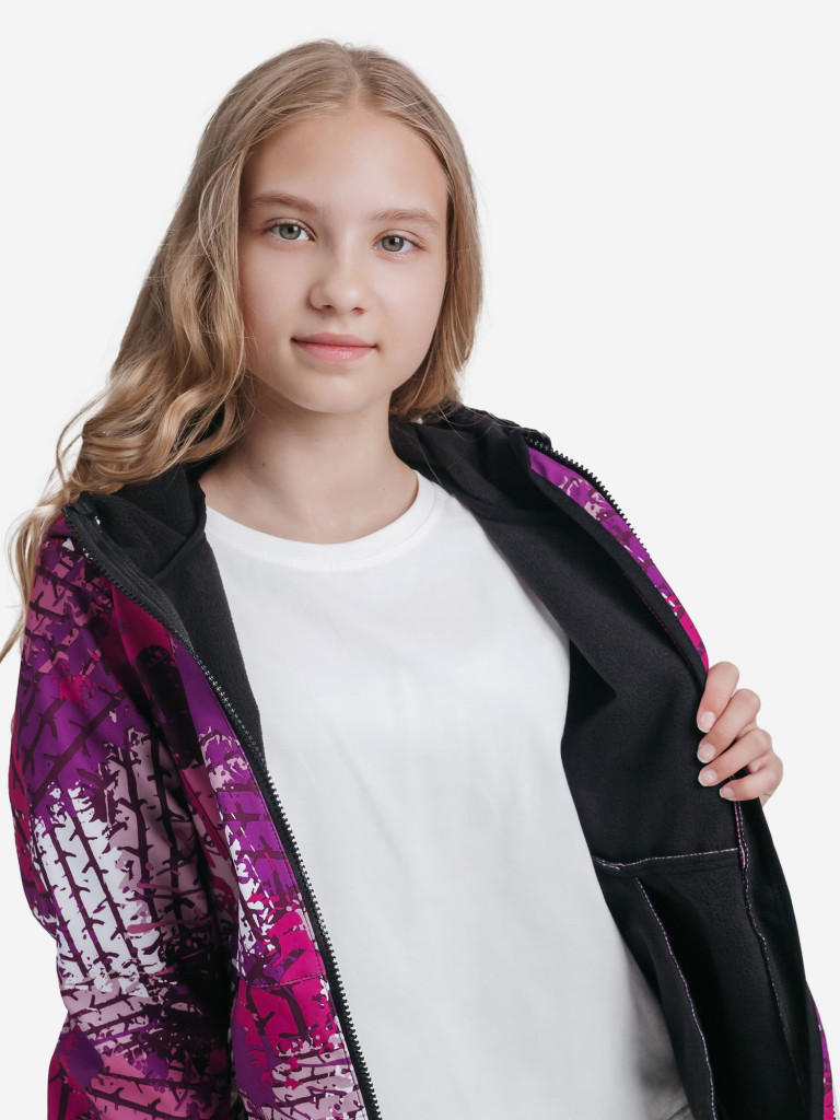 Демисезонная куртка для девочки Sherysheff В19044Ф Шины Фиолетово-пурпурный