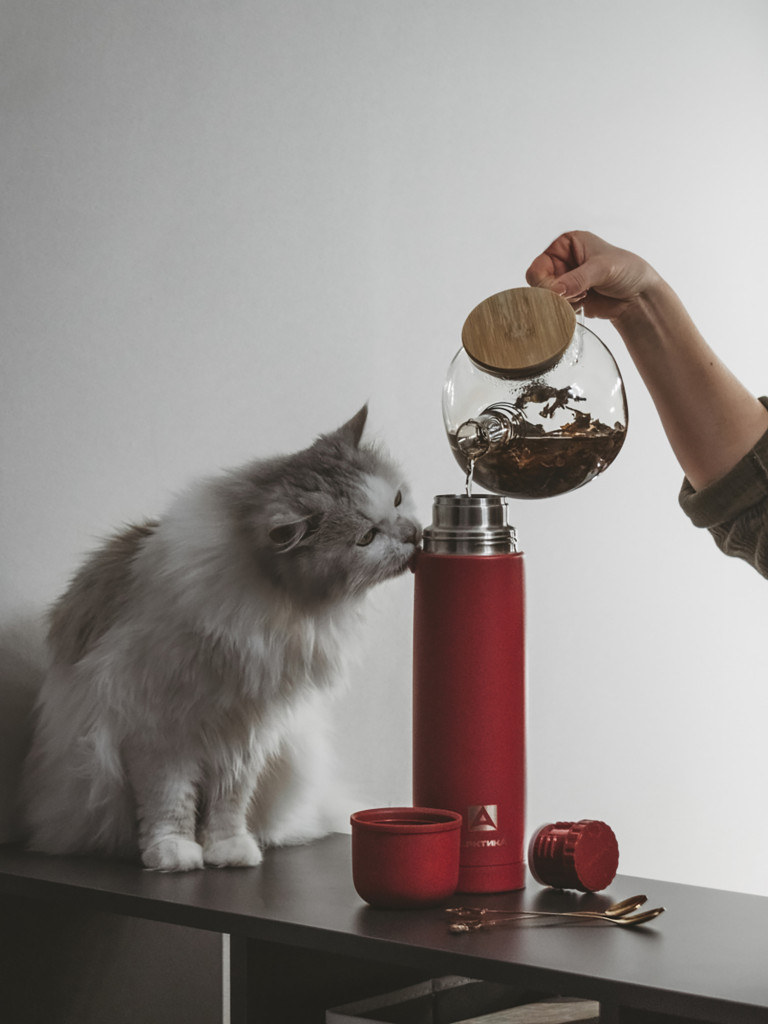 Термос вакуумный Арктика 1 л, гранат