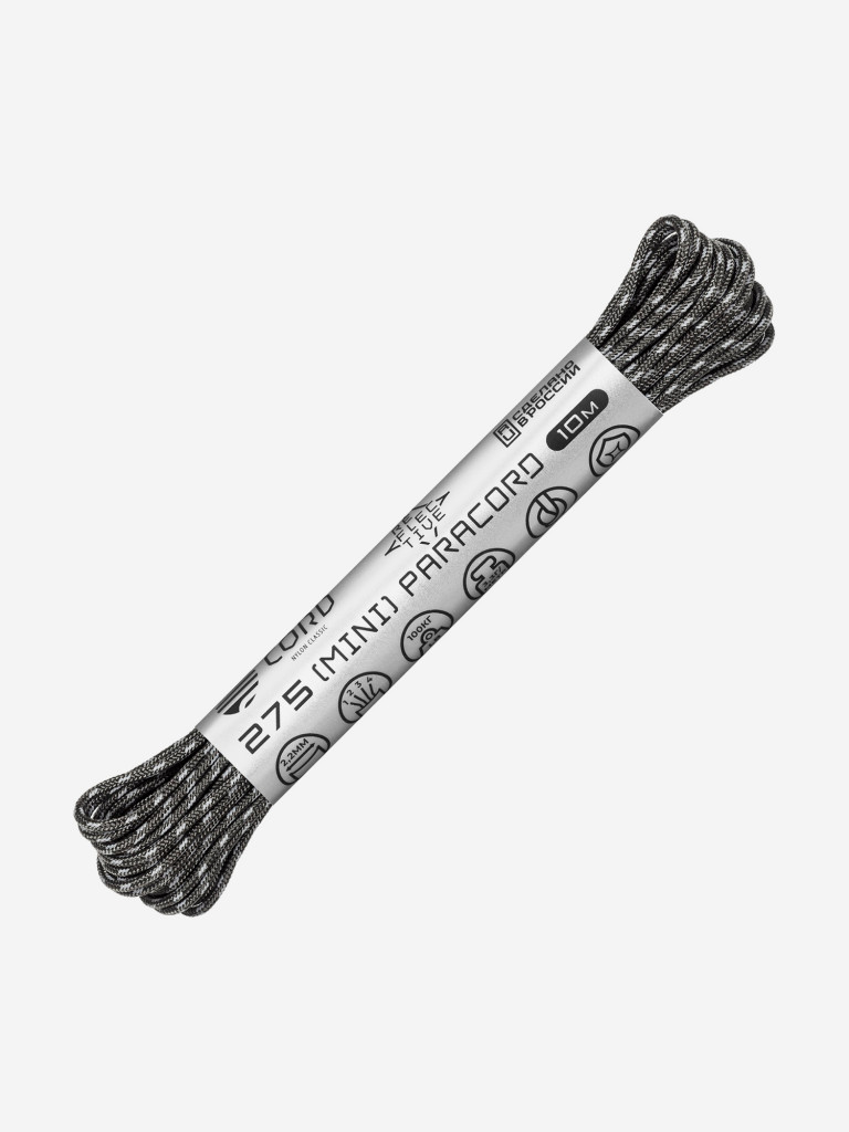 Паракорд 275 (мини) CORD nylon 10м RUS световозвращающий (graphite)