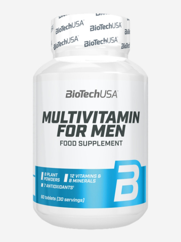 Витаминно-минеральный комплекс для мужчин BioTechUSA Multivitamin for men, 60 таблеток БЕЗ ВКУСА цвет — купить за 985 руб. со скидкой 23 %, отзывы в интернет-магазине Спортмастер