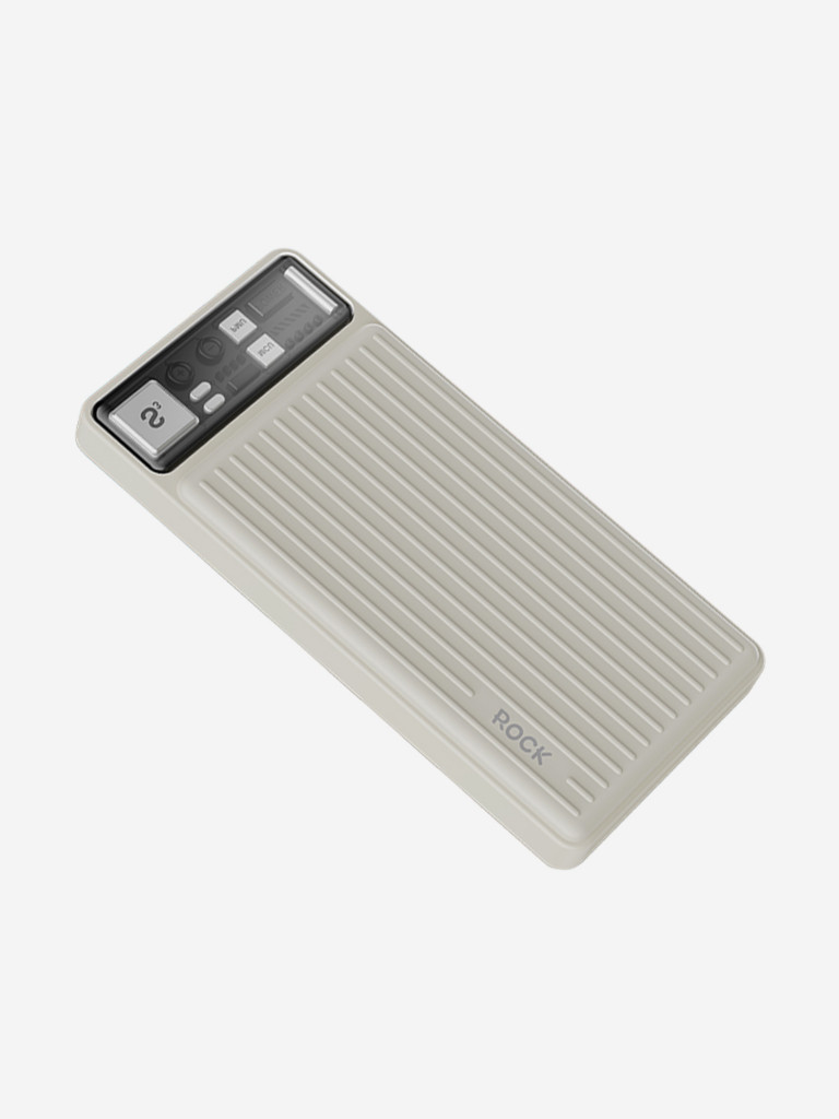 Внешний аккумулятор ROCK P96 12W Travel Series Power Bank With Cable 10000mAh бежевый