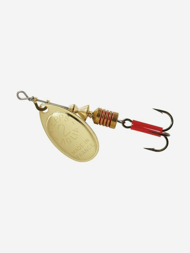 Комплект вращающихся блёсен Mepps AGLIA 2 (Silver, Gold, Cooper, Black) + коробка для приманок