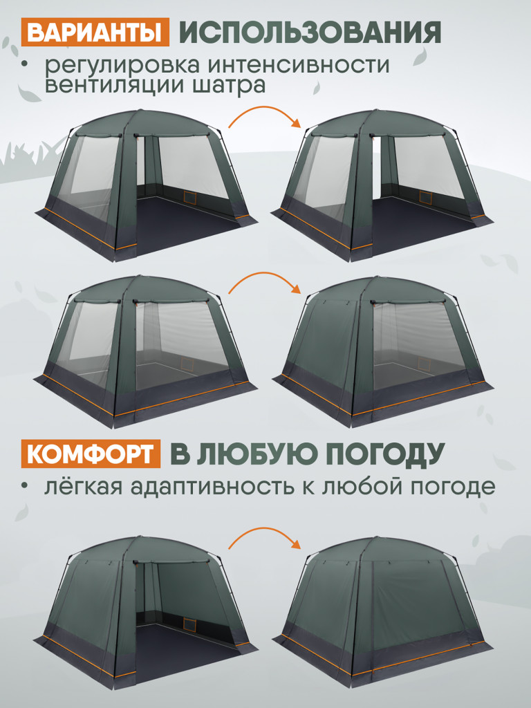 Универсальный легкий шатер Trek Planet Kampa Tent