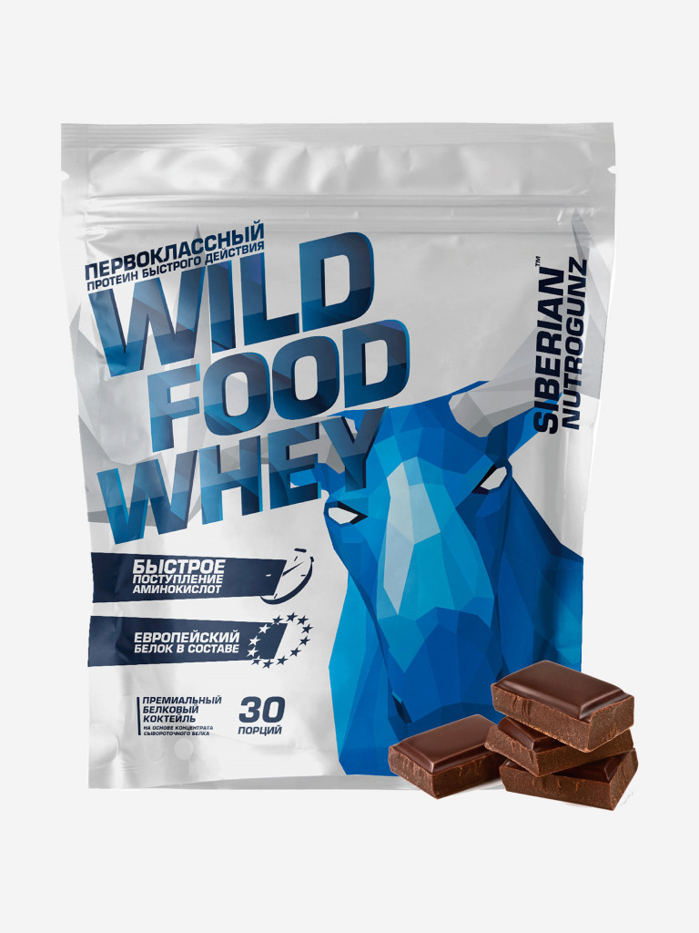 Протеин Сывороточный Wild Food Whey Двойной шоколад 900 g SIBERIAN NUTROGUNZ