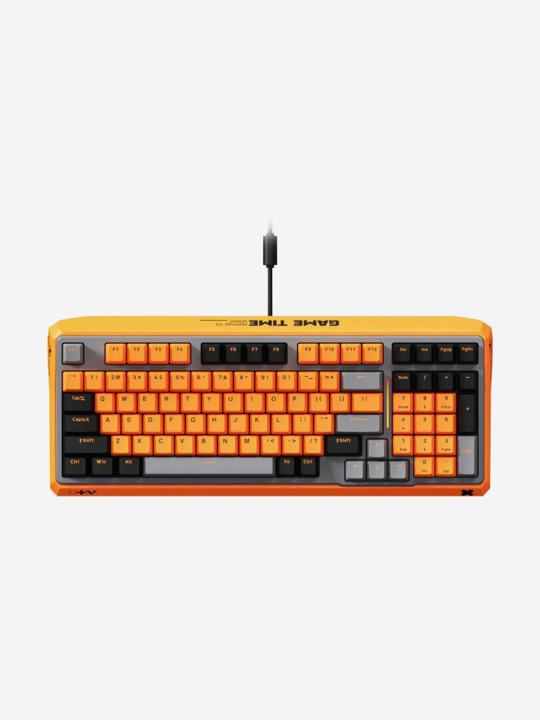 RAPOO Игровая механическая клавиатура проводная ESK750-98, цвет - черный/серый/оранжевый (13293)