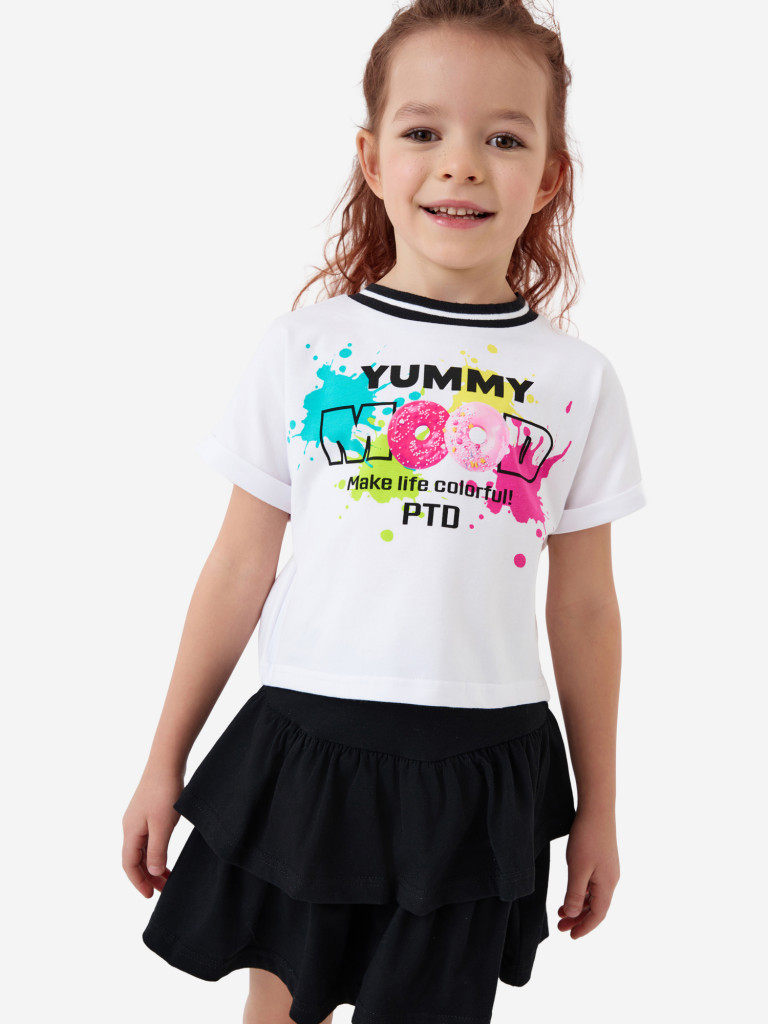 Комплект для девочек: футболка, юбка-шорты PlayToday