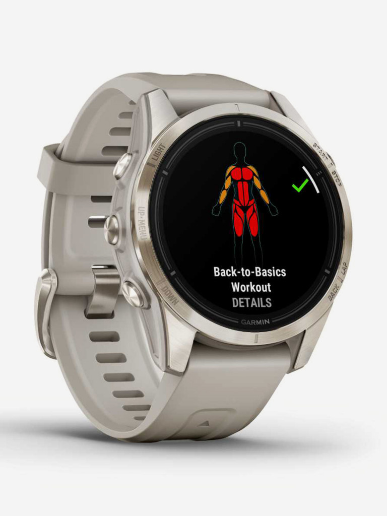 Спортивные часы Garmin EPIX PRO (Gen 2) Sapphire Edition 42 мм, золотистый корпус со светло-песочным ремешком