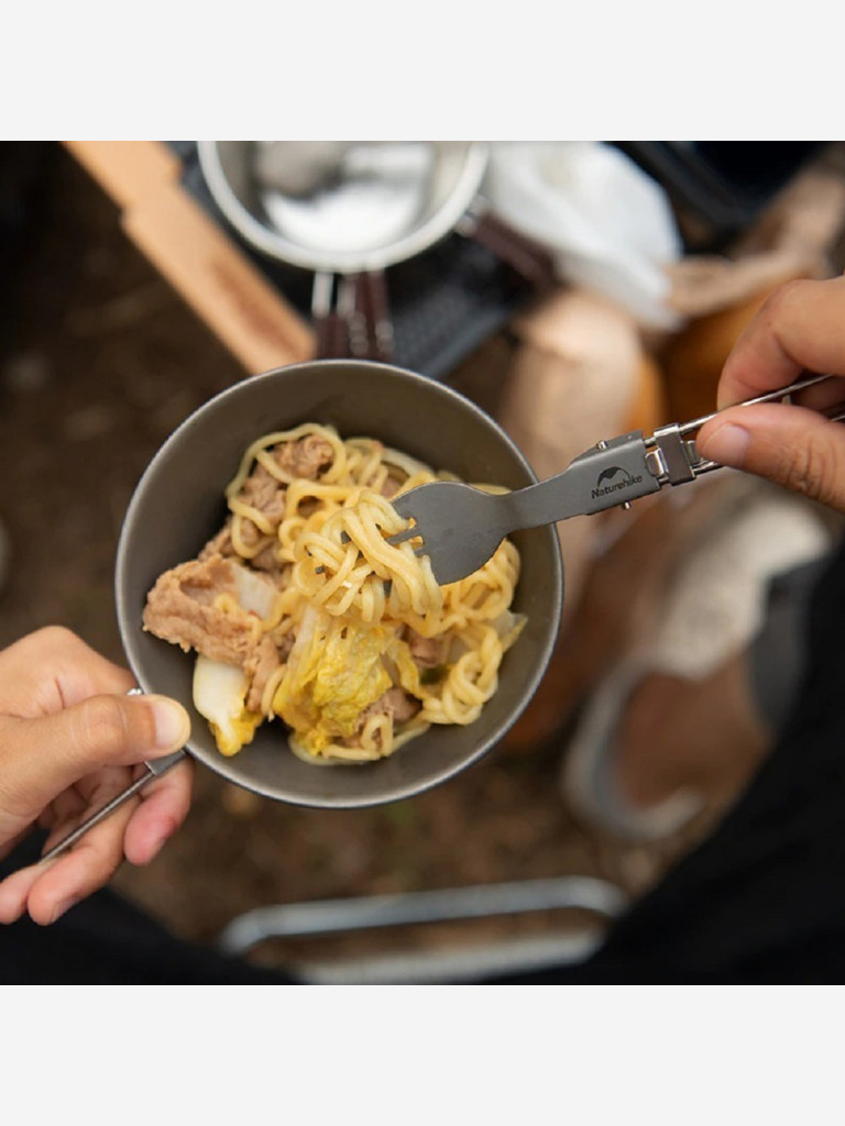 Вилка титановая складная Naturehike Titanium Alloy Outdoor Travel Folding Tableware Fork NH19C001-J