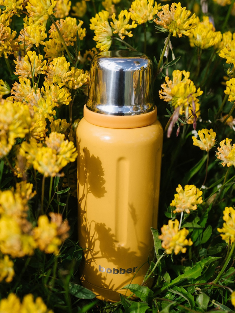 Термос вакуумный для напитков BOBBER Flask 1 литр, тепло до 48 часов, оранжевый