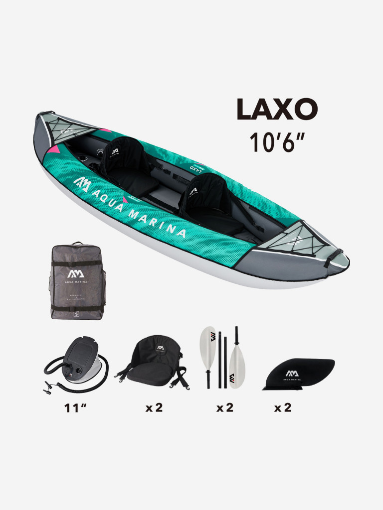 Надувной каяк Aqua Marina Laxo 320, 10'6" 320*90 см, Двухместный