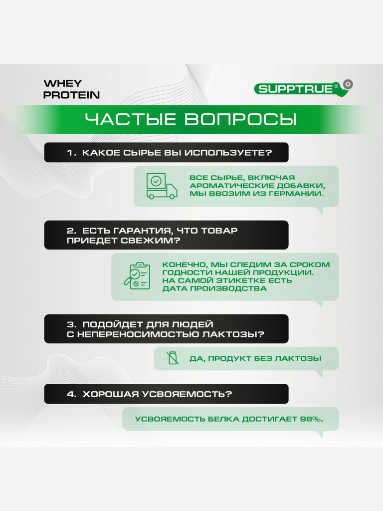 Протеин Supptrue 1 кг. изолят сывороточного белка без сахара с Кофейным вкусом