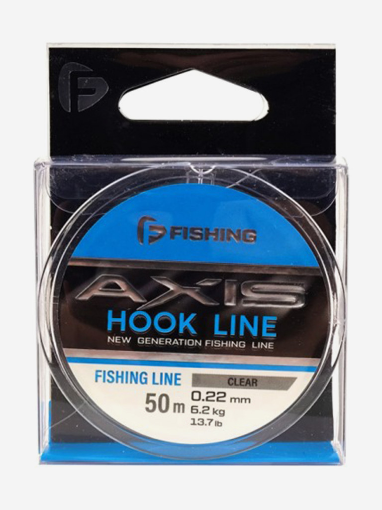 Леска F-FISHING Axis Hook Line Clear 50м 0,22мм 6,2кг 13,7lb