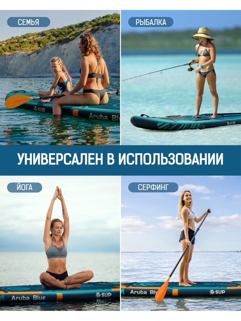 Надувная двухслойная SUP-доска E-SUP ARUBA PRO, 11'6" 350*86*15 см, сапборд