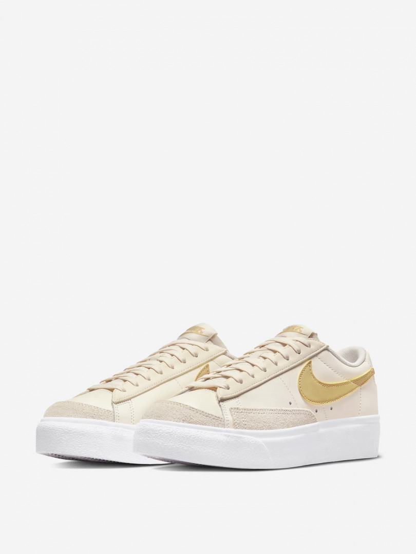 фото Кеды женские nike blazer low platform, бежевый