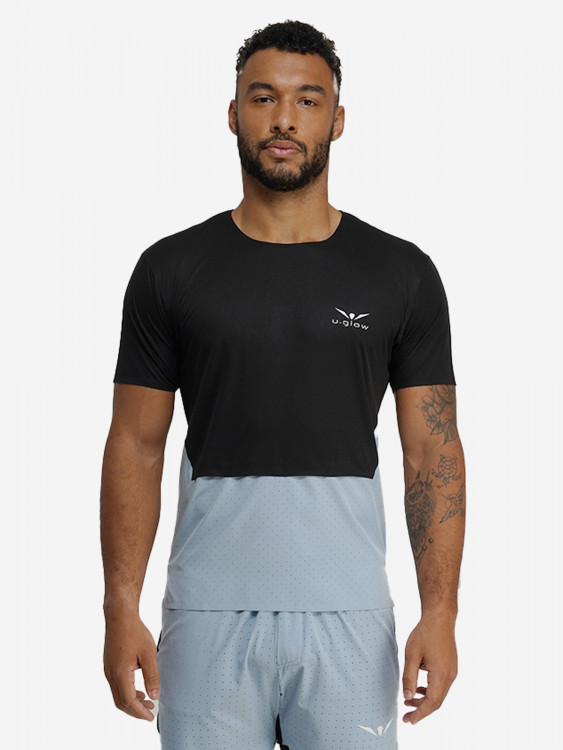 Футболка мужская UGLOW, черный голубой