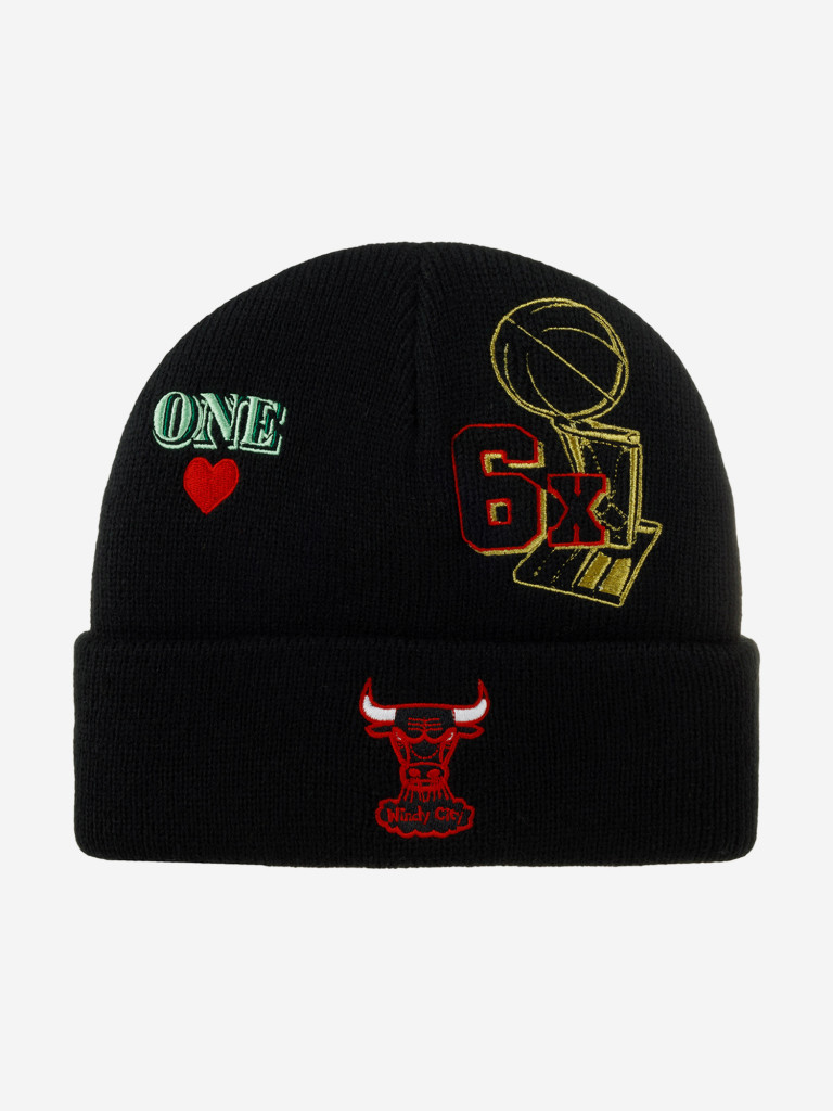 Шапка с отворотом MITCHELL NESS KTCFSH21011-CBUBLCK Chicago Bulls NBA (черный)