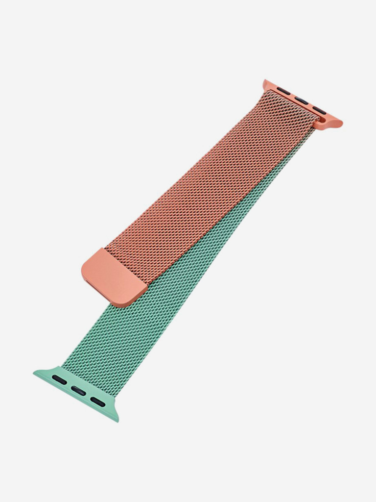 Ремешок для часов Apple Watch 41/40/38 mm Mutural Оригинал, ультралегкий металлический на магните — оранжево-зеленый