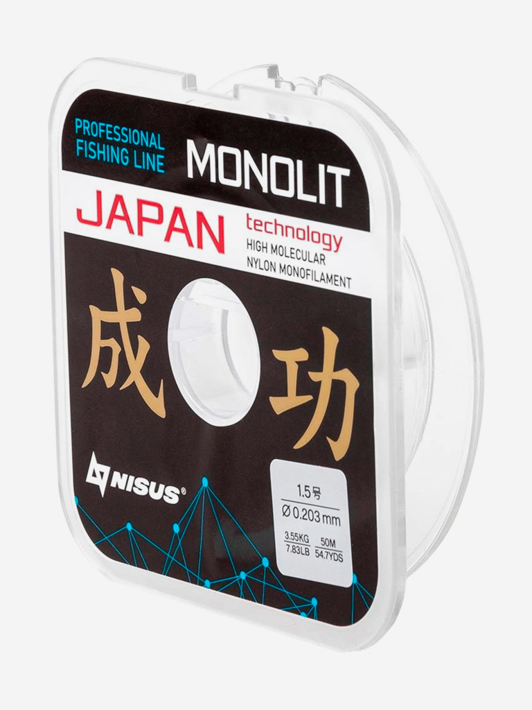 Леска для рыбалки Nisus MONOLIT Nylon 0,203мм, 50м, 3,55кг, прозрачный
