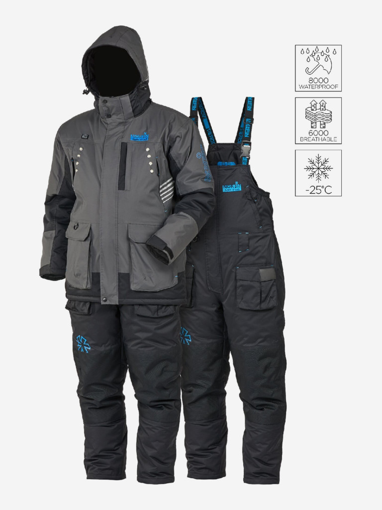 Костюм-поплавок мужской Norfin APEX 2 LED для зимней рыбалки утепленный c подсветкой